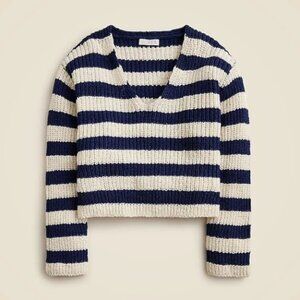 *NWT* J.CREW Womens Montauk Pullover Sweater Blue White SIZE L